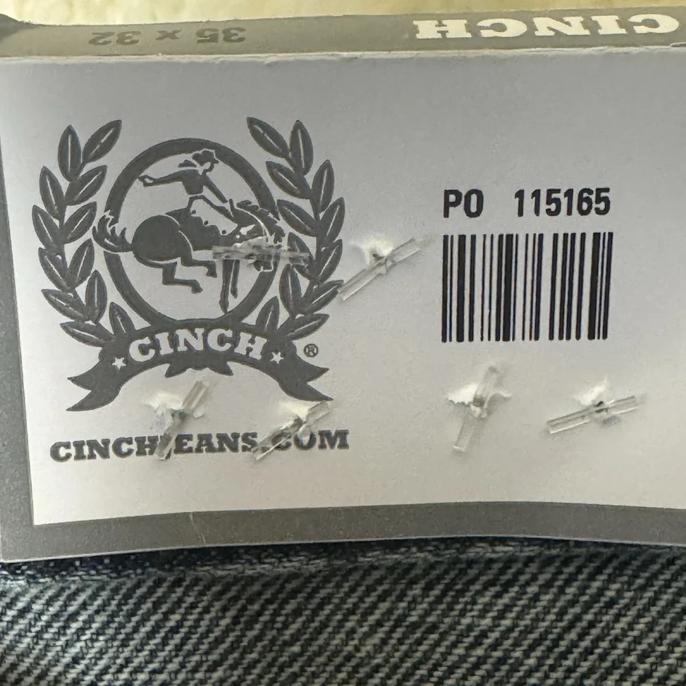 NWT Cinch Silver Label Slim Jeans Men's 35x32 Mid Rise Straight Leg Denim